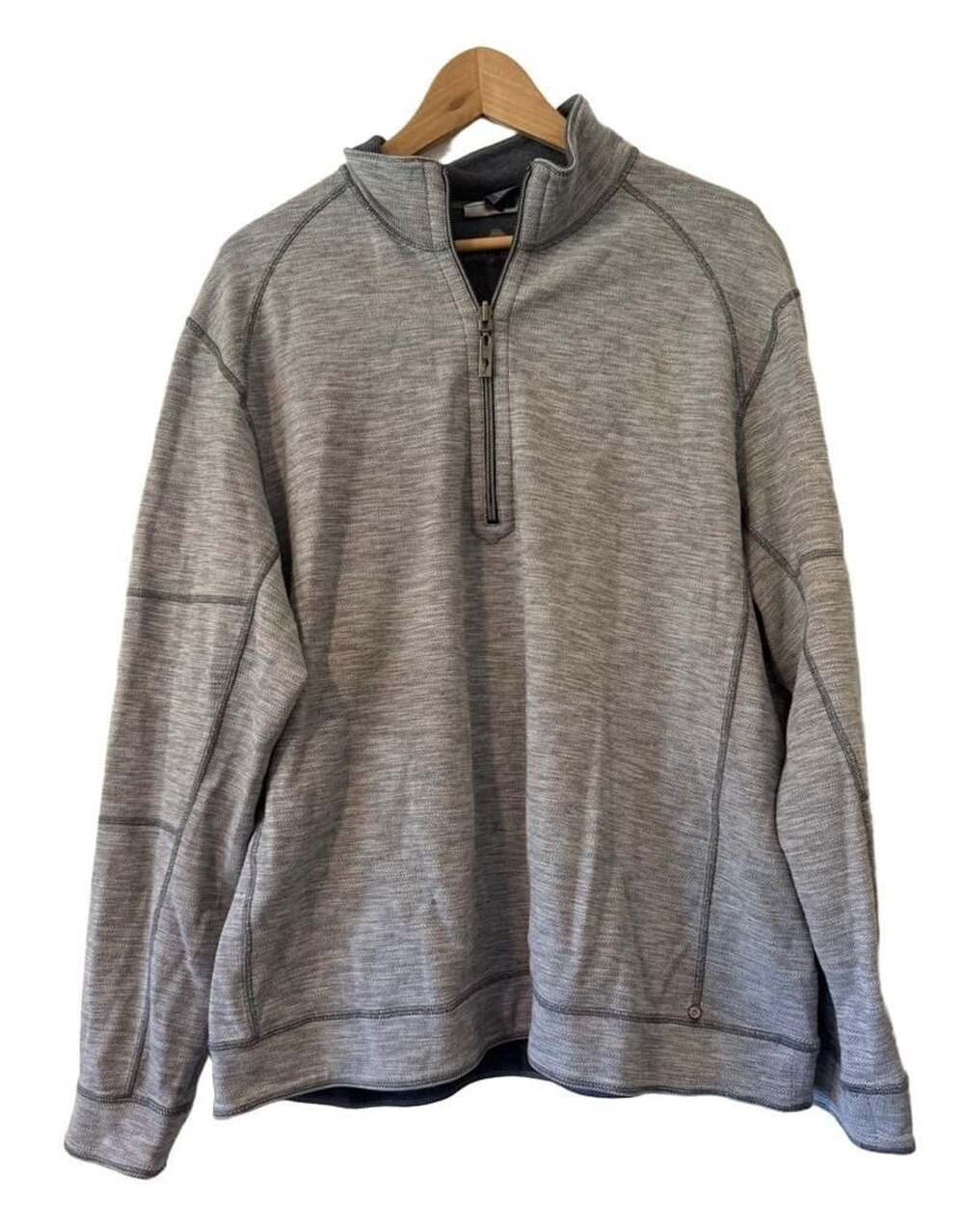 Tommy Bahama Reversible Men's 1/4 Half Zip Pullover Sweatshirt Blue Gray Size L